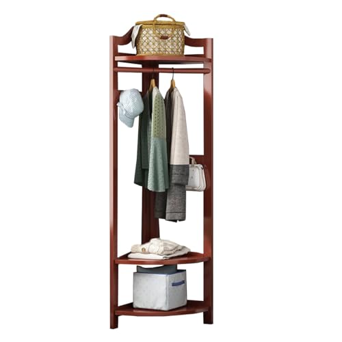 Portemanteau d'angle rouge en bois pour sublimer l'entrée du salon ou bureau
