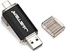Tecnoark Pen Drive OTG 128GB, USB Tipo C, Compatível com Notebooks e Celulares Android, Preto