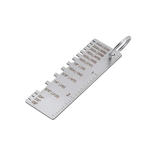 2 Pcs en acier inoxydable Soudage Gage & Epaisseur en fil métallique double-sidée, épaisseur du fil métallique, outil de mesure de l'épaissement du fil métal pour le travail du bois