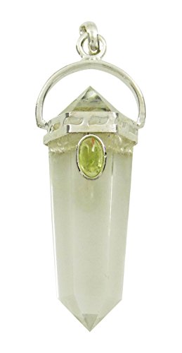 Harmonize 6 Sided Wand Crystal Clear Stone Pencil Pendant Reiki Healing Crystal Amulet Spiritual, Clear (Crystal), BLACK GIFT POUCH