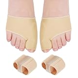 FUHAMJ 1 Tutore Alluce Valgo E 2 Separatore Alluce Valgo, Calzini Per Alluce Valgo, Corretivo Del Separatore Dita Piede Con Silicone Integrato, Correzione E Protezione Per Uomini E Donne (37-43，A)