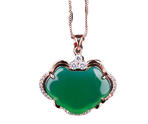 Chrysoprase pour femmes sur collier pei classique de glace en or