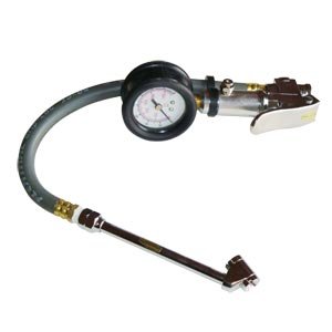 Interstate Pneumatics TF7137 Heavy Duty Dial Inflator 5-160 PSI with 12 Inch Rubber Hose Whipend and 6 Inch Dual Foot Truck Chuck