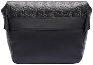 Lacoste Nomogramme Bolsa mensageiro pequena com aba fechada, Preto