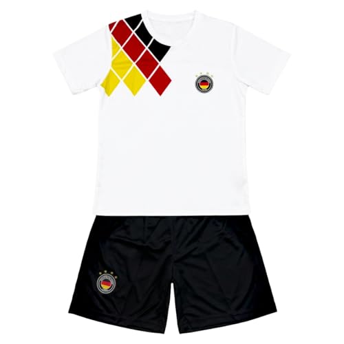 JYC CREATIVE Ensemble de Sport T-shirt et Short (4-14 Ans) de Football - Tenue d'été pour Entraînement et École, Allemagne, 12