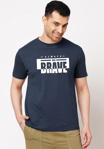 Image of Wear Your Opinion Men's S to 5XL Premium Combed Cotton Printed Half Sleeve T-Shirt (Design: Always Be Brave)