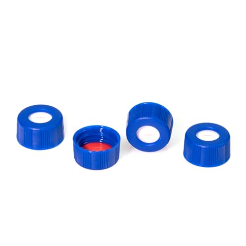 Bouchons nervurés bleus 9mm HPLC septa silicone blanc PTFE rouge ALWSCI