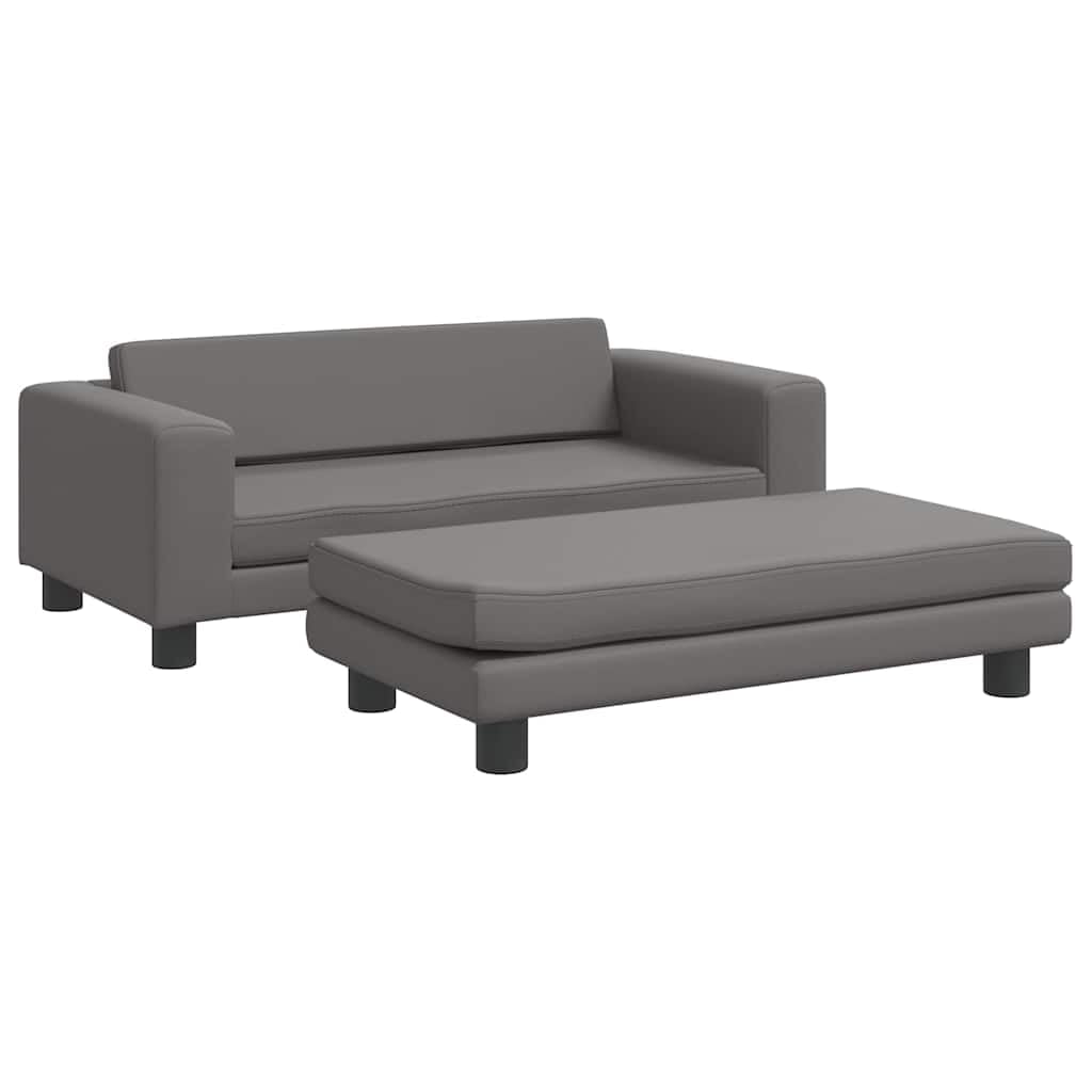 vidaXL Hundebett mit Verlängerung Grau 100x50x30 cm Kunstleder