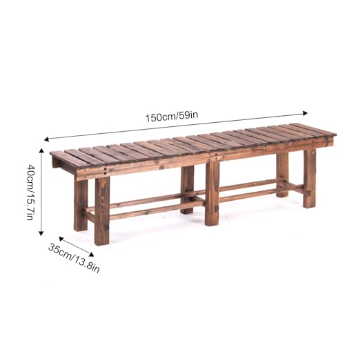 Asiento de patio de madera maciza ideal para balcones y zonas de piscina 4