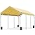 ADVANCE OUTDOOR 12x20 ft Heavy Duty Carport Potable Car Canopy Garage Party Tent Boat Shelter, Adjustable Height from 9.5 ft to 11 ft, Beige