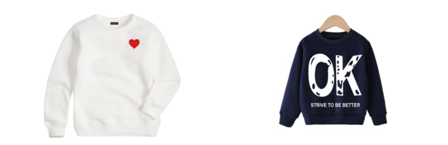 JPF Kids 100% Cotton Round Neck Graphic Print Red Heart & Navy OK Full Sleeve Sweatshirt Set for Boys & Girls (Pack of 2)