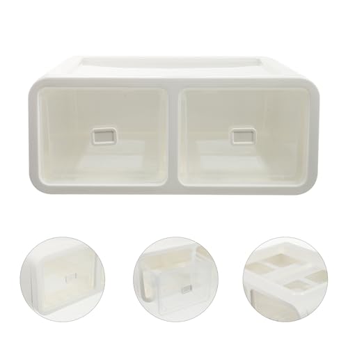 Boîte de rangement commode blanche 2 compartiments en PP rigide lavable - 8