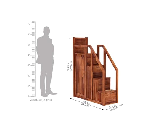 Image of RECTART Sheesham Wood Bunk Bed | Wooden Double Bed Bed Furniture for Bedroom | Living Room | Home (BunnyBed, Honey)