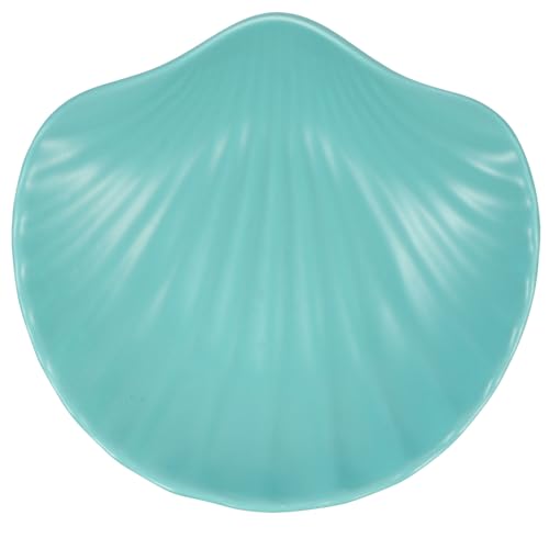 Gadpiparty Plato de Desayuno de Cerámica Forma de Concha Color Azul Mate Bandeja Multifuncional para Aperitivos y Ensaladas Diseño Nórdico para Uso Doméstico y Decoración