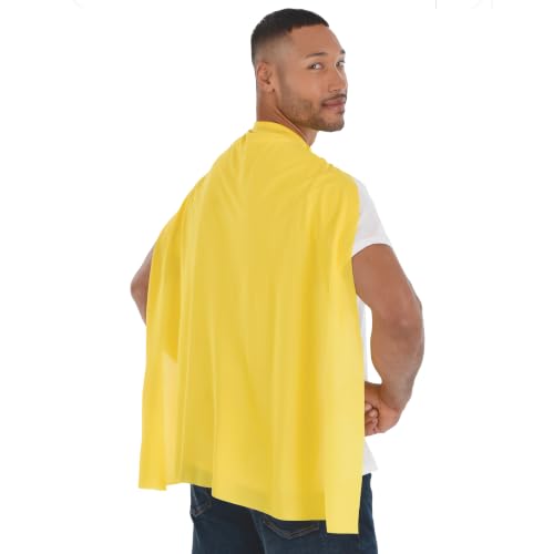 Yellow Cape Costume for Kids and Adults - One Size Fits Most (1 Count) - Great For Party Dress-Up - Superhero & Halloween Capes