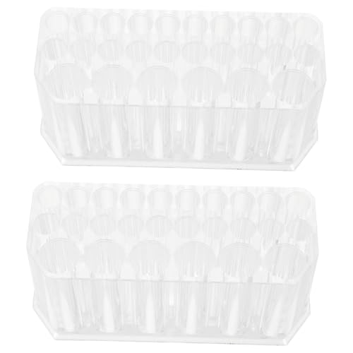 Rangement pinceaux manucure acrylique transparent avec 26 fentes