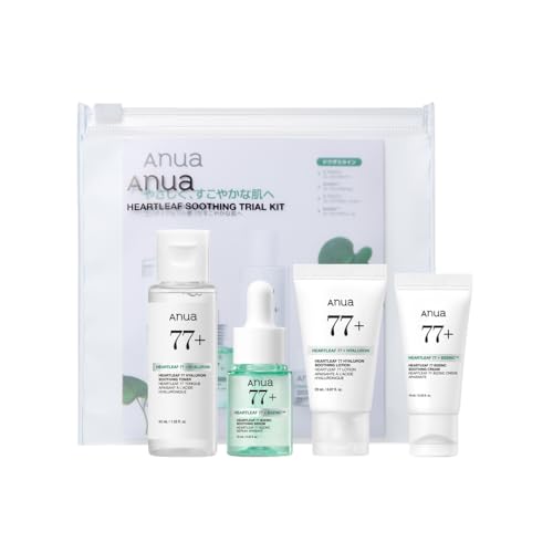 ANUA(アヌア)Heartleafスキンケア4STEPキット(化粧水+美容液+乳液+クリーム) 水分保湿ケア トライアルセット トラベルセットスキンケア ゆら