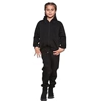 GW CLASSY OUTFIT Boys Kids Tracksuit Set Hoodies Plain Tracksuit Hoodie with Jogger Sweatpants Sports Activewear Set Girls (13-14 Years, Black Zipper Suit)
