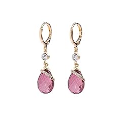 Purple Teardrop Crystal Earrings