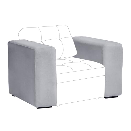 Image of QHITTY Single Side Armrest for Sectional Modular Couch, 1 Piece Armrest /Backrest Module for Modular Couch Sectional Sofa, Grey