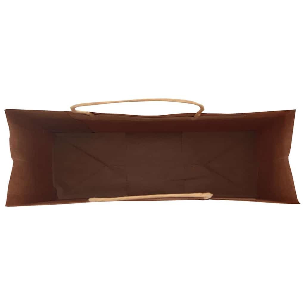 Bolsas de papel 50 piezas con asas marrón 32 x 12 x 42 cm