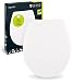 Produktbild aquaSu® WC-Sitz mit Absenkautomatik Madrid in Weiß, antibakterieller Duroplast Toilettensitz abnehmbar, WC Brille mit Edelstahl-Schnellbefestigung Fast-Fix, universale O Form, Duroplast, 40619 2