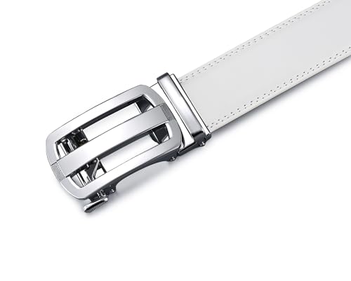 Image of Lingli Men's Belt,Ratchet Dress Belt with Automatic Buckle Brown /Black-Trim to Fit-35mm wide