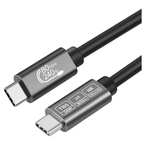 Angusplay 80Gbps USB C for Thunderbolt 5/4/3 Cable 6ft, USB4 Cable with 240W Fast Charging, USB Cable Support 16K/8K Display, Compatible with Thunderbolt 5/4/3, USB 4.0, USB C 3.2/3.1 Cover