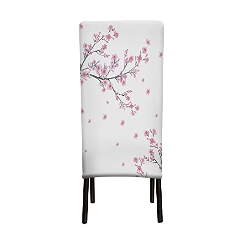 Wondertify Branch Cherry Blossom Flowers Chair Covers For Dining Room Pink White Stretch Slipcovers Chair Protector Decor For Home And Banquet #TOP4