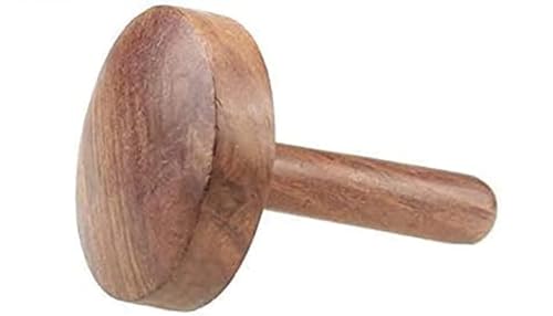 Generic Wooden Roti Press | Round Wooden Dough Masher for Kitchen | Chakla Belan Roti Maker Tool | Natural Sheesham Wood | Roti & Paratha Press