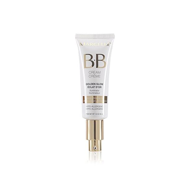 Marcelle-BB-Cream-Golden-Glow-Beauty-Balm-Universal-Shade Marcelle BB Cream Golden Glow, Universal Shade, Tinted Moisturizer, Skin Enhancer, Illuminator, Beauty Balm, Non-Comedogenic, Paraben-Free, Oil-Free, Hypoallergenic, Cruelty-Free, 1.5 fl oz