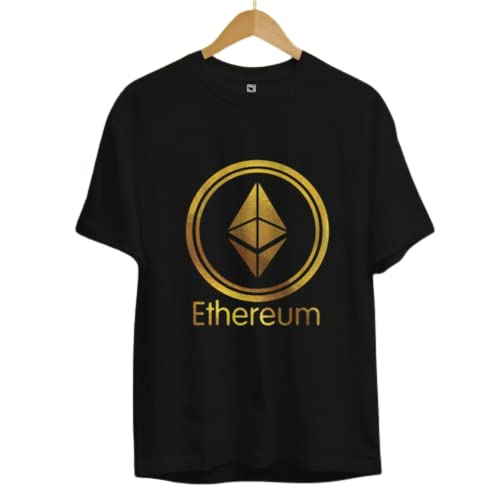 JUXAREthereum Crypto Gold Metallic T-Shirt (Black)