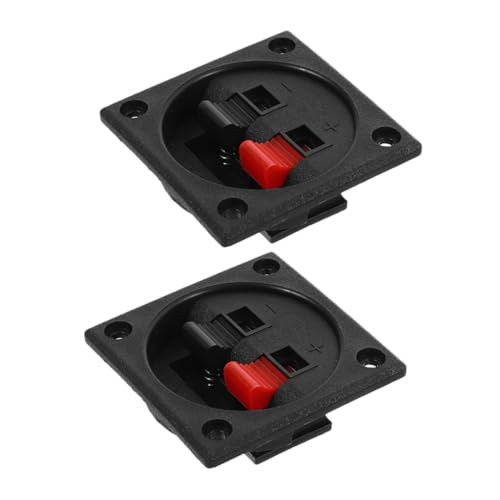 Hemobllo 2 Piezas Caja de Conexiones de Audio Conectores de Poste vinculantes Taza del Terminal del Altavoz de subgraves Partes del Altavoz Aleación de Zinc Black