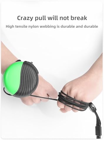 Coleira retrátil antiembaraço, coleira de caminhada de pulso resistente de 360°, 3 m de comprimento