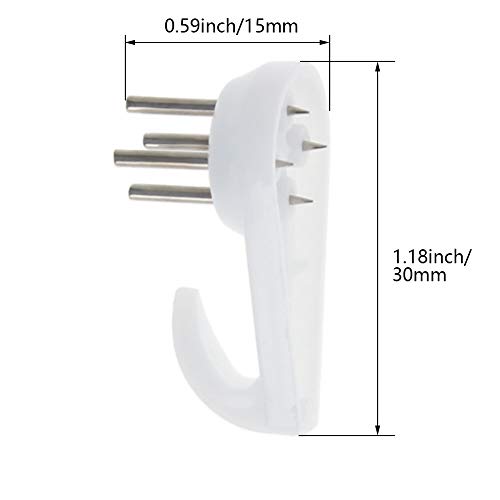 Image of Aicosineg 30Pcs Hardwall Hanger Wall Mount Non-Mark Hook Photo Picture Frame Hanger for Fasteners Wall Wallpaper Walls Concrete Hooks Wooden Doors Hardware Medium White Tone