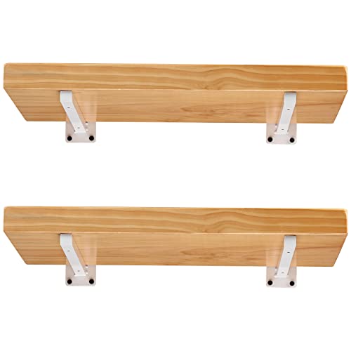 White Shelf Brackets 14 Inch, Heavy Duty Wall Mounted Metal Shelving Bracket, Decorative Floating Industrial Iron Brackets for Shelves, Set of 4 by Ihomepark - Used condition - US$11.48