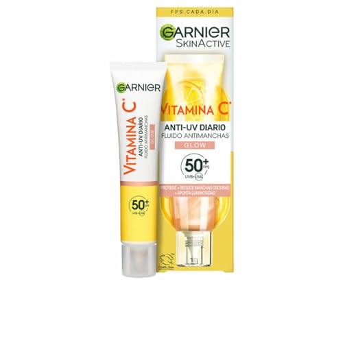 Garnier SkinActive Fluido Antimanchas Iluminador con Vitamin C SPF50+, 40ml