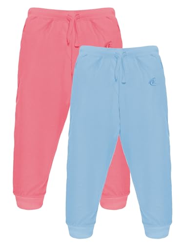 Image of KiddoPanti 100% Cotton Track Pants for Boys & Girls | Soft Single Jersey Fabric | Elastic Waist with Drawcord | Full Length with Rib Hem & Pockets | Joggers for Kids