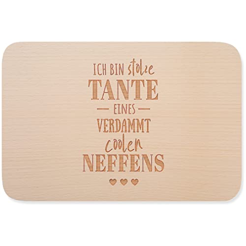 JUNIWORDS Frühstücksbrettchen, Ich bin stolze Tante eines verdammt coolen Neffens, Holzbrett Frühstücksbrett Holzbrettchen (1006968) JUNIWORDS Frühstücksbrettchen, Ich bin stolze Tante eines verdammt coolen Neffens, Holzbrett Frühstücksbrett Holzbrettchen (1006968)
