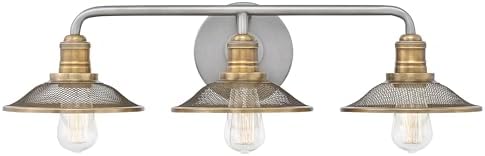 Hinkley Rigby Three Light Bathroom Vanity Fixture, Antique Nickel