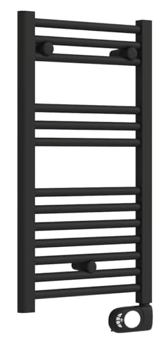 Fabin store Radiador eléctrico con termostato digital, 720 x 400 mm, negro mate