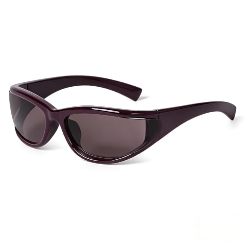 ADE WU Wrap Around Sunglasses for Women Men,Purple