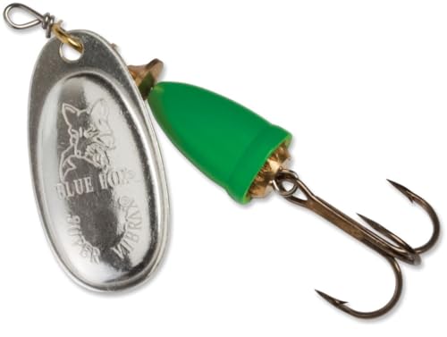Blue Fox Classic Vibrax 05 Painted, 7/16 oz, Silver/Fluorescent Green
