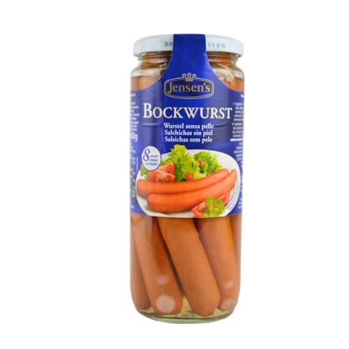 BOCKWURST WURSTEL SENZA PELLE VASETTO DI VETRO DA 550g PER APERITIVI E APERICENA