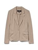 Cuello clásico VERO MODA Vmjulia Ls Blazer Dnm Noos, Chaqueta para Mujer, Silver Mink/Detail: Melange, 36