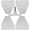 4 PCS Joint Plate, Surface Anodic Oxidation Silver T Shape Corner Bracket, 5 Hole Outside Joining Plate for 2020 Series Aluminum Profile 3D Printer Frame