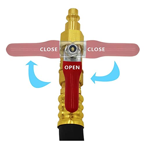 Image of MENSI 12 inch Winterize Sprinkler System 3 /4 inch Faucet Garden Hose Air Compressor Quick Connect Plug with Blow Out Adapter Fitting with Valve for RV Motorhome Trailer