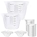 6 Stück Silikon Messbecher Krüge, 500ml/250ml/100ml/15ml Epoxidharz Mischbecher mit Skala Clear, Silikon becher Set für Epoxidharz