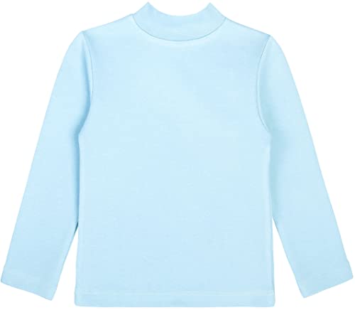 Image of Lilax Girls' Basic Long Sleeve Mock Turtleneck Cotton T-Shirt