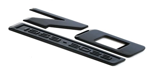 Image of Pair Set 70th Anniversary Side Emblems Car Fender Badge Decal Replacement for 2020-2024 C8 Corvette Genuine GM 70th (Glossy Black)
